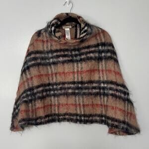 Burberry Women's Poncho Wool Mohair Blend Size M based on Measurements Luxury